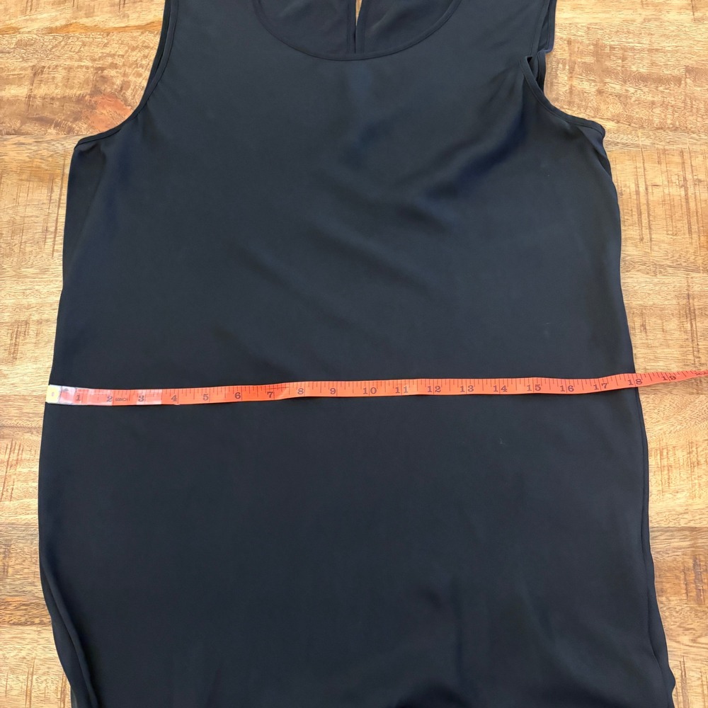 Quince Washable Stretch Silk Tank Midi Dress M Minimalist Bias Cut LBD Black - Picture 12 of 13